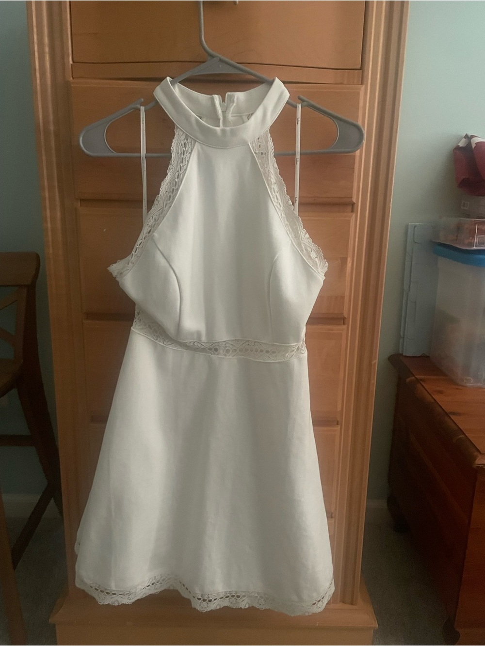 Lulu's White Halter Lace Fit & Flare Girls' Dress